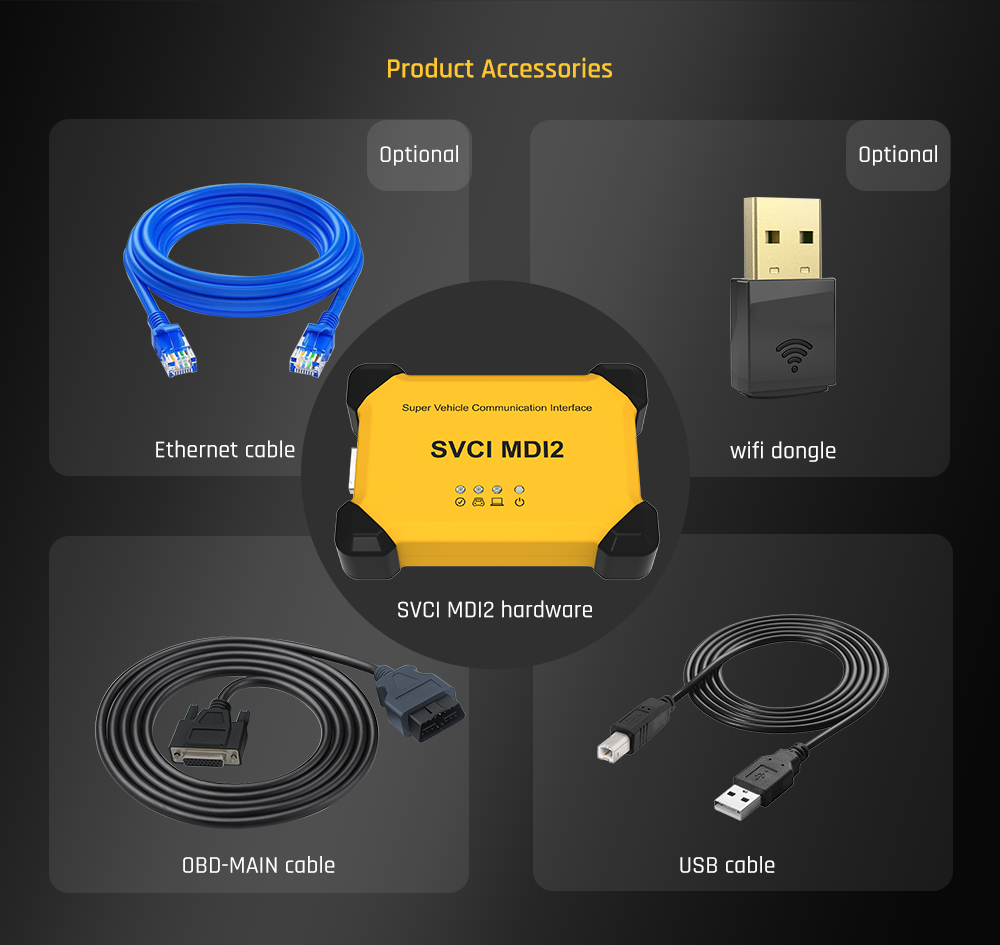 SVCI MDI2 standard configuration& SVCI MDI2 Standard edition full match integrated diagnostic instrumentwire connection